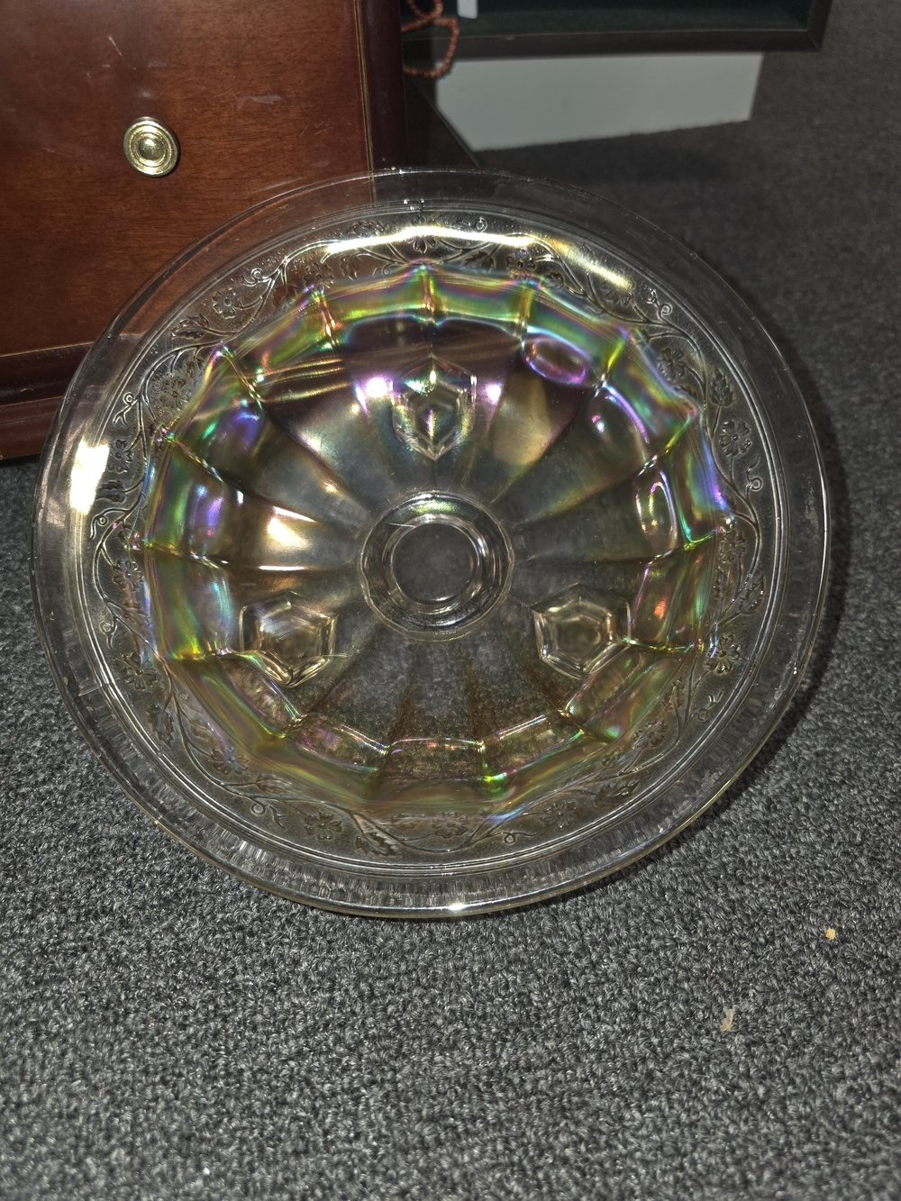 Vintage Imperial Carnival Iridescent Glass Bowl